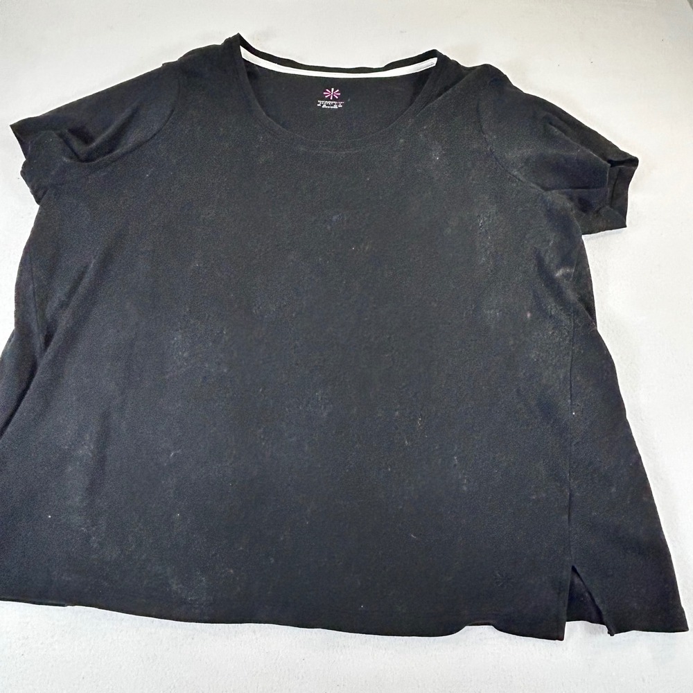 Isaac Mizrahi Live Essentials Black Pima Cotton Tee Shirt Womens 3X A395253‎